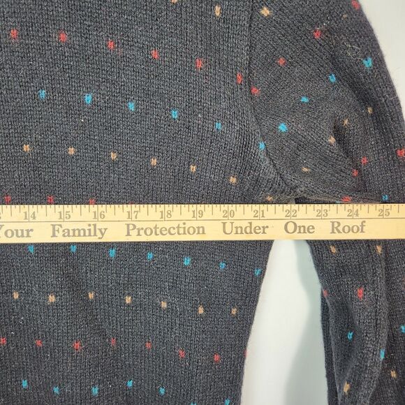 Vtg 90s Round Neck Sweater Men L Knitted Wool Blend Eclectic Grandpa Style Retro - Picture 3 of 6